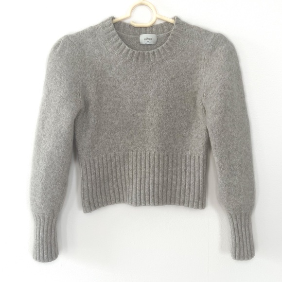 Aritzia Sweaters - Aritzia Wilfred Wool Cashmere Puff Sleeved Crop Sweater Women’s Size XS